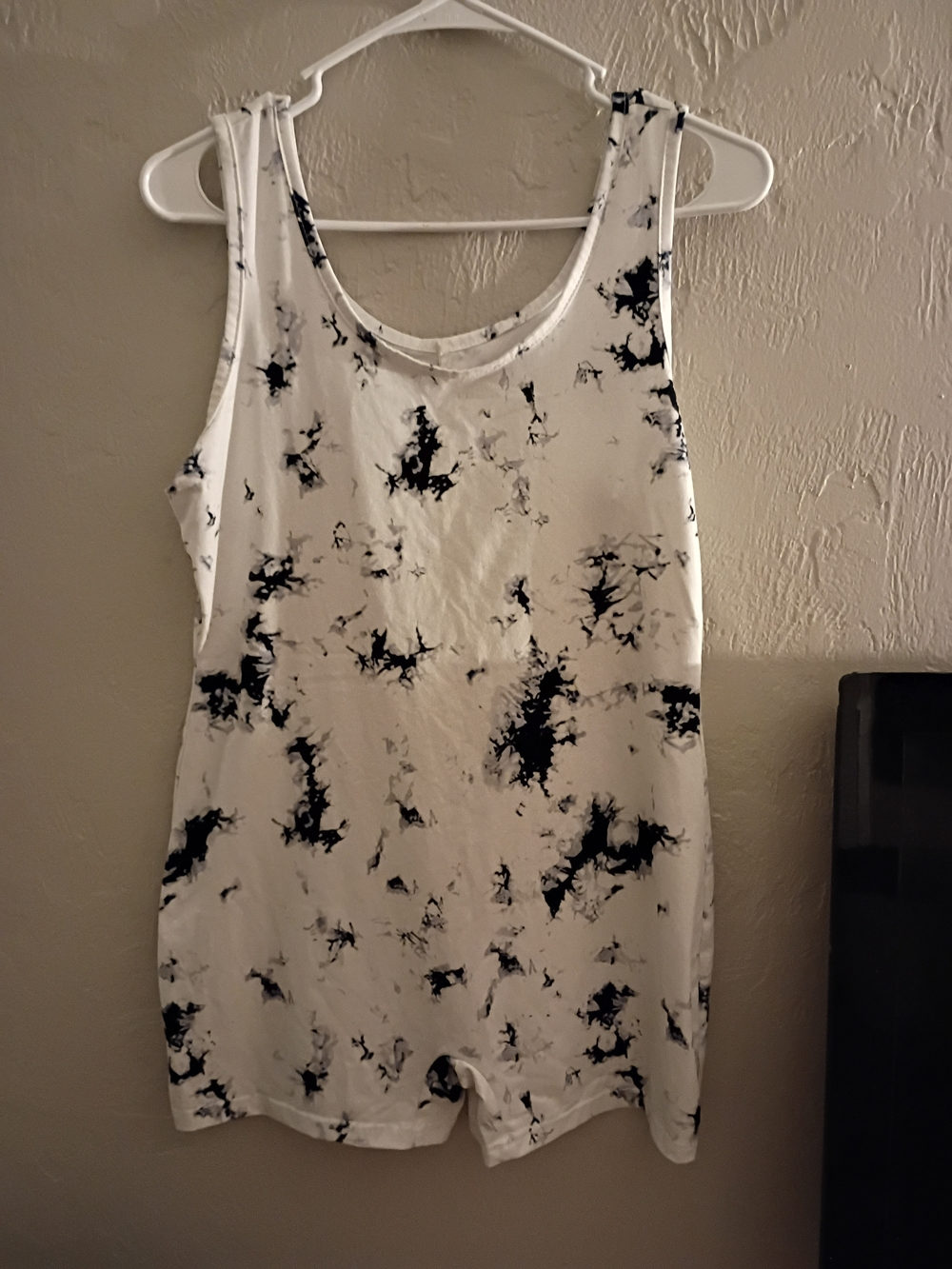 Women’s Black & White Tie-Dye Tank Top One Piece